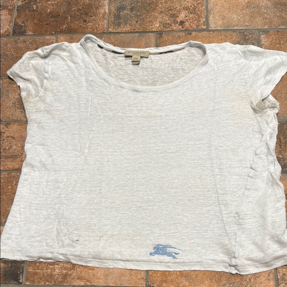 Burberry Light Gray Short Sleeve Tee